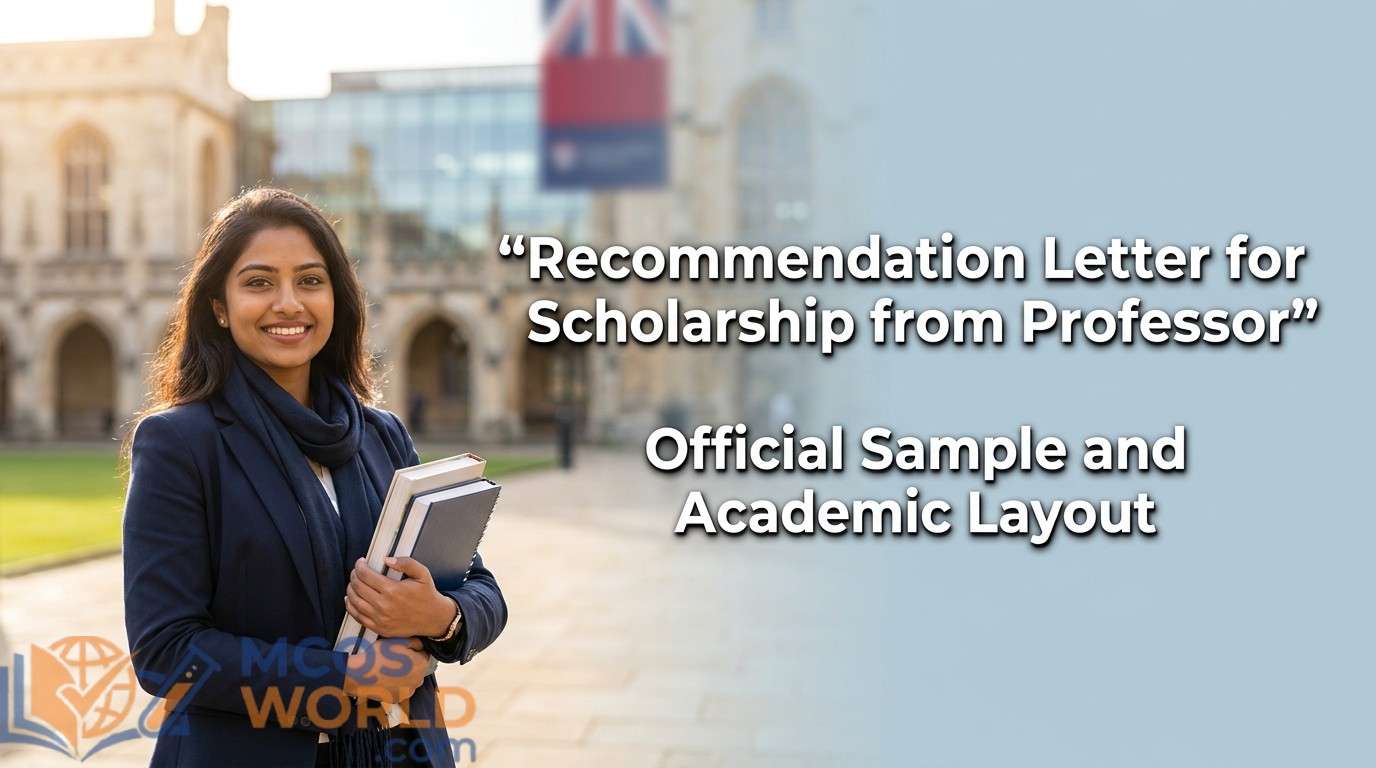 Recommendation Letter for Scholarship from Professor: Official Sample and Academic Layout Recommendation Letter for Scholarship from Professor: Official Sample and Academic Layout