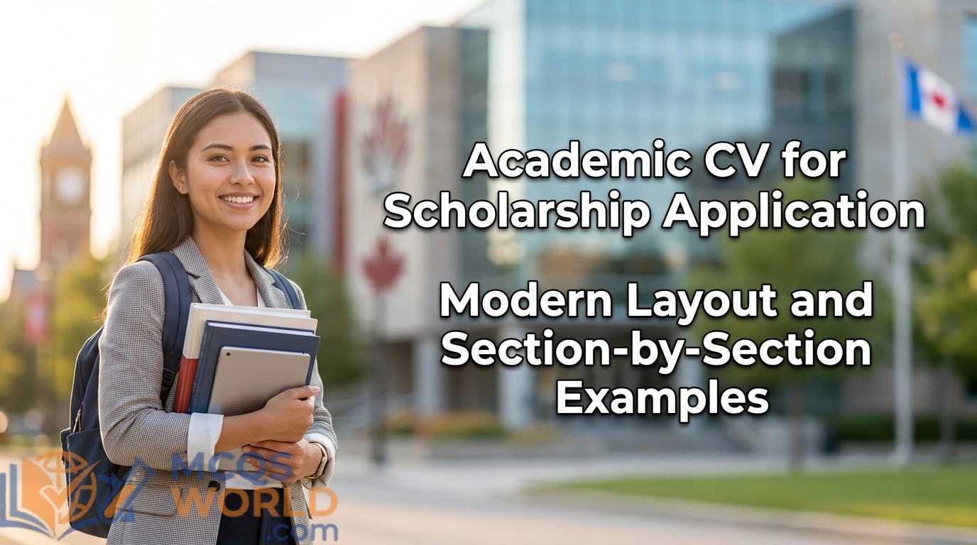 Academic CV for Scholarship Application: Modern Layout and Section-by-Section Examples