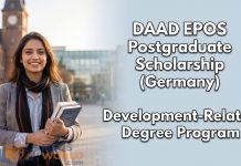 DAAD EPOS Postgraduate Scholarship (Germany): Development-Related Degree Program DAAD EPOS Postgraduate Scholarship (Germany): Development-Related Degree Program