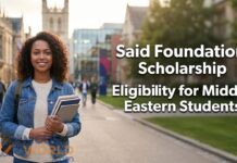 Saïd Foundation Scholarship: Eligibility for Middle Eastern Students